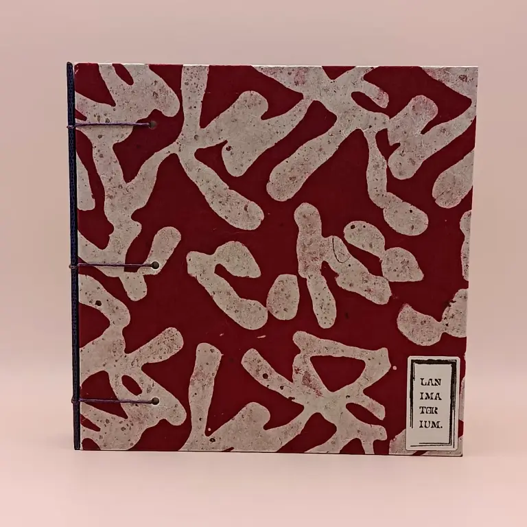 Carnet aquarelle 15x15 script sur fond rouge