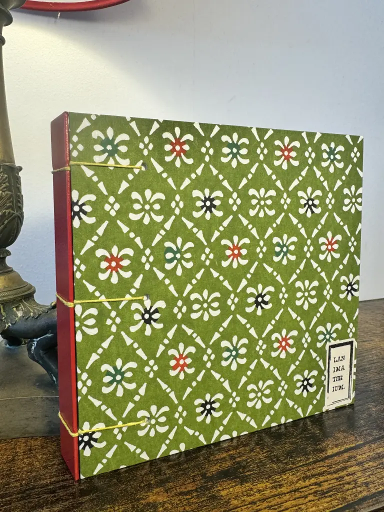 carnet aquarelle washi katazome vert